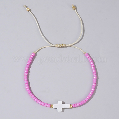 Стеклянные бусины и латунные плетеные браслеты из бисера TV0952-3-1