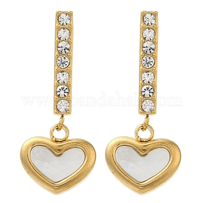 Женские серьги-гвоздики с ионным покрытием (IP) из нержавеющей стали 304 EJEW-M024-01B-G-1