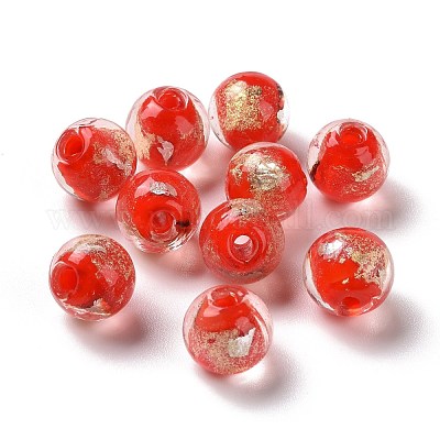 Wholesale Handmade Gold Foil Lampwork Beads 