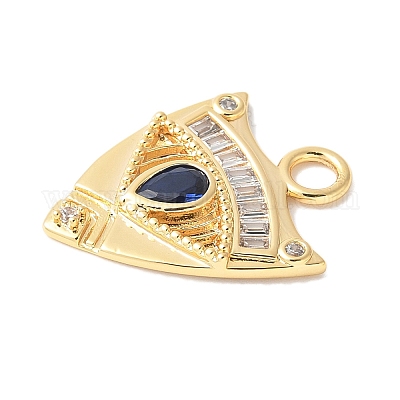 Латунные микропаве прозрачные подвески с фианитом KK-U064-03G-1