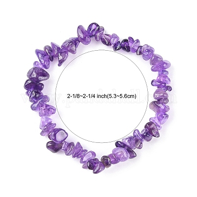 Аметист чипов растянуть браслеты BJEW-JB01308-03-1