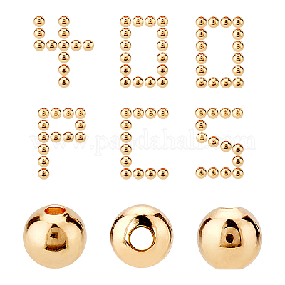 Wholesale CREATCABIN 1 Box 240Pcs 3 Sizes Golden Spacer Beads 18K Real Gold  Plated Round Balls Spacers Metal Loose Smooth Tiny Charms for Jewelry  Making Necklaces Bracelets DIY Crafts Findings Accessory 