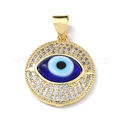 Подвески из настоящей позолоченной латуни с прозрачным кубическим цирконием 18 карат ZIRC-L102-12G-1