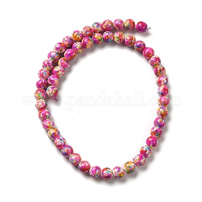 Нити из синтетических бирюзовых бусин G-E594-24F-1