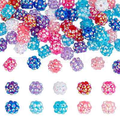 100шт 10 цвета непрозрачных бусин из смолы RESI-GO0001-06-1