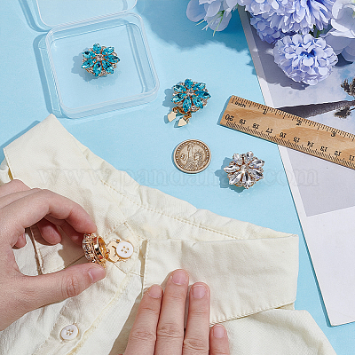 4 шт. 2-х цветные запонки из сплава со стразами HJEW-NB00210-1