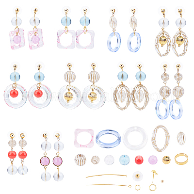 Wholesale SUNNYCLUE DIY 10 Pairs Summer Acrylic Earring Making Kit Glass  Beads Brass Stud Earrings Findings & Bead Frames & Jump Rings & Pins &  Earring Backs for Beginners Jewelry Making Supplies 