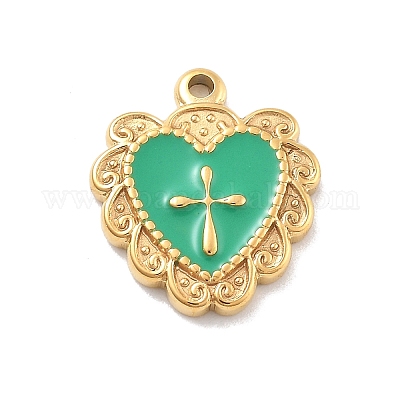 Подвески из нержавеющей стали 304 с эмалью STAS-M092-12G-04-1