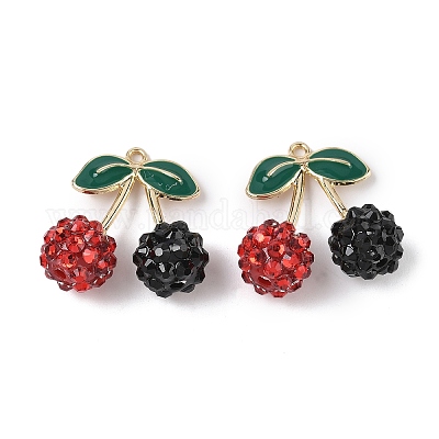 Подвески из сплава с акриловыми и смоляными стразами FIND-Z092-03G-1