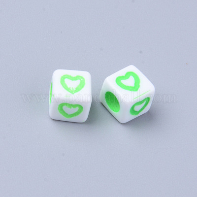 Непрозрачные белые акриловые европейские бусины MACR-S273-51C-01-1