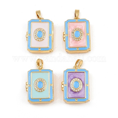 Латунные микропроволочные кубические циркониевые медальоны KK-P335-05G-1