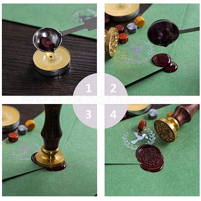 CRASPIRE 12PCS Wax Seal Stamp Set Flower Theme 25mm Removable Brass Heads  with 2PCS Wooden Handles and Black Gift Box for Invitation Cards Gift Candy