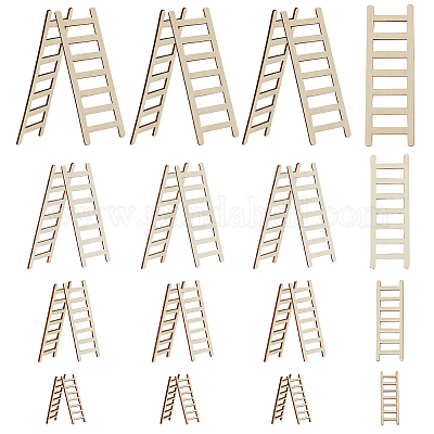 40 шт. 4 необработанных деревянных мини-лестницы WOOD-OC0003-63-1