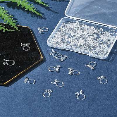 80 шт. 4 стиля фурнитуры для сережек-клипс из пластика/смолы KY-FS0001-35-1