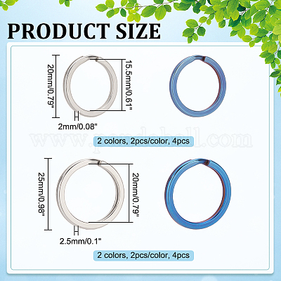8 шт. 4 стиля разъемных брелоков из титанового сплава FIND-WR0010-05A-1
