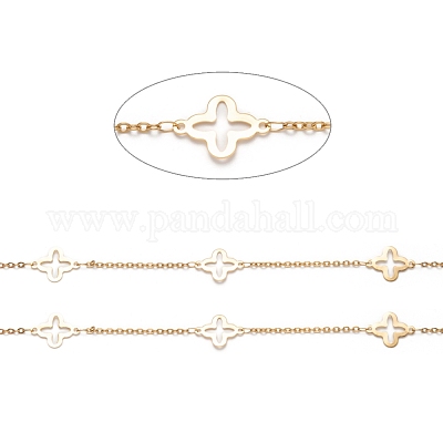 Ионное покрытие (IP) 304 нержавеющая сталь клевер звено кабель цепи STAS-P254-10G-1