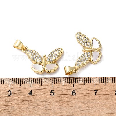 Латунные микропаве прозрачные подвески с фианитом KK-B083-38G-1