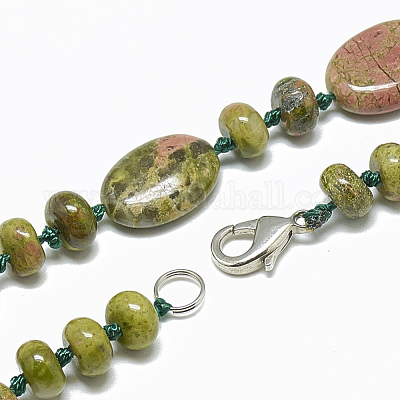 Природное Unakite ожерелье из бисера NJEW-S394-01-1