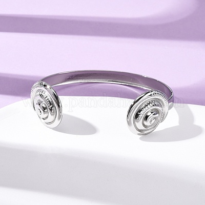 Браслеты-манжеты из нержавеющей стали 304 для женщин BJEW-C123-01B-P-1