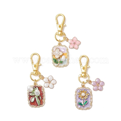 3 шт. подвеска из эмалевого сплава и пластикового жемчуга HJEW-JM04436-1