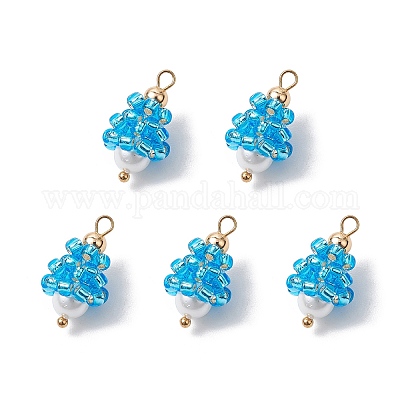 Подвески-слезинки из стеклянных бусин PALLOY-MZ00636-1