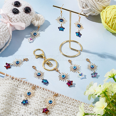 15 шт. подвесные украшения в виде звезд из гальванического стекла HJEW-AR0001-16-1