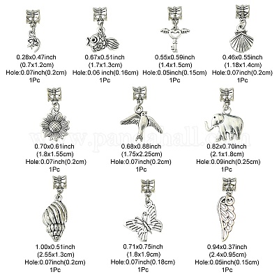 10шт 10 стиля сплава европейские висячие подвески в тибетском стиле PALLOY-FZ00005-1