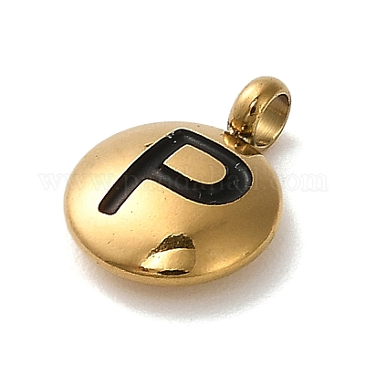 Подвески из нержавеющей стали 304 с черной эмалью STAS-R009-01G-P-1