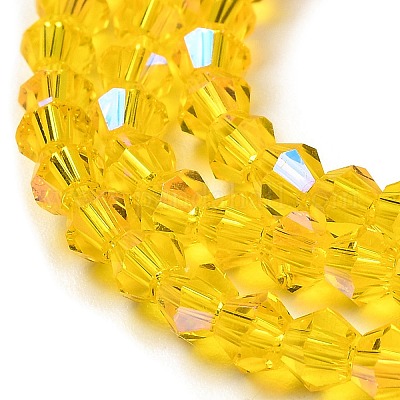 Прозрачные стеклянные бусины гальваническим пряди EGLA-A039-T3mm-L22-1