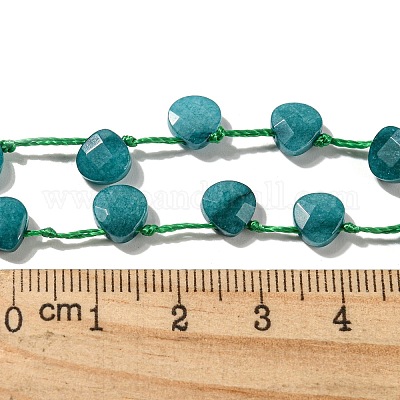 Нити из синтетических бирюзовых бусин G-F513-02A-01-1