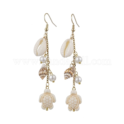 2 пара сережек-подвесок в виде звезды и черепахи из нержавеющей стали 304 EJEW-JE06400-1