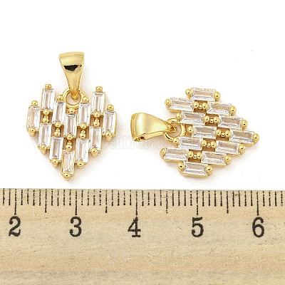 Латунные микропаве прозрачные подвески с фианитом ZIRC-P115-04G-1