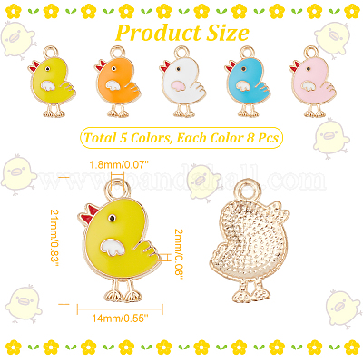 Подвески из 40-х цветных сплавов с эмалью ENAM-NB0002-09-1