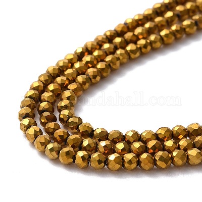 Стеклянные бусины с гальваническим покрытием  GLAA-H021-01B-FP04-1