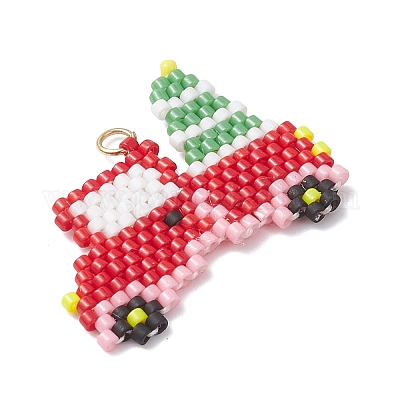 Рождественские подвески из стеклянного бисера Miyuki Delica для машин и елок PALLOY-MZ01072-1