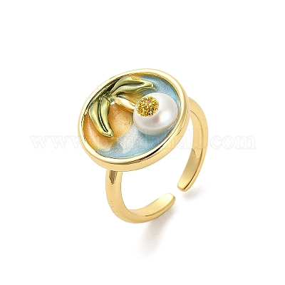 Манжеты из латуни с эмалью RJEW-K291-02G-01-1