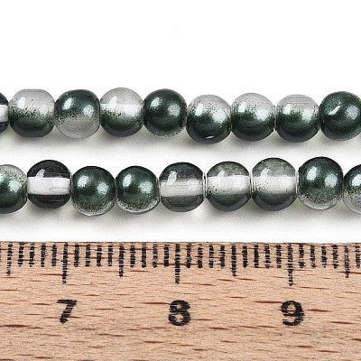 Запекание окрашенные прозрачные стеклянные бусины нити DGLA-N011-4mm-07-1