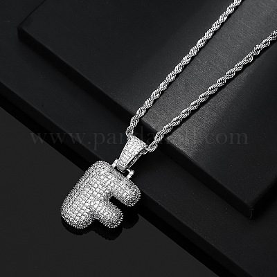 Латунные микропаве прозрачные кубические цирконии массивные инициальные подвески ожерелья WG24EA8-06-1