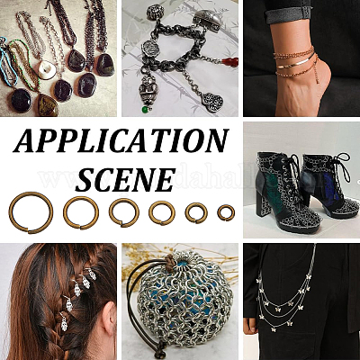 300 шт. 6 стиля латунных соединительных колец KK-LP0001-37-1