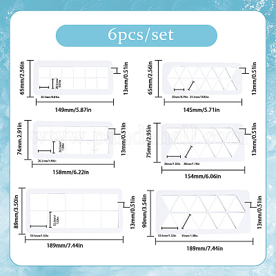 2 набор из 2-х видов пластиковых формочек для резки глины из пищевого пластика (треугольник и квадрат) DIY-SC0021-35-1