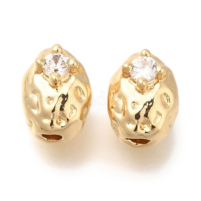 Латунные микро проложить кубического циркония бусы KK-Q001-01G-1