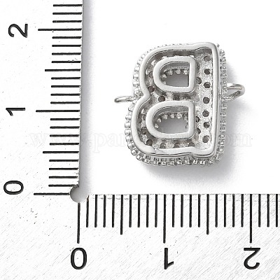 Латунные микро-паве кубические цирконии буквы соединения KK-I717-04B-P-1