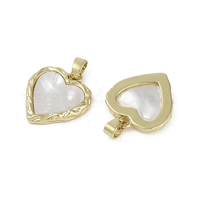 Подвески из латуни из натуральных ракушек KK-Z078-29G-1