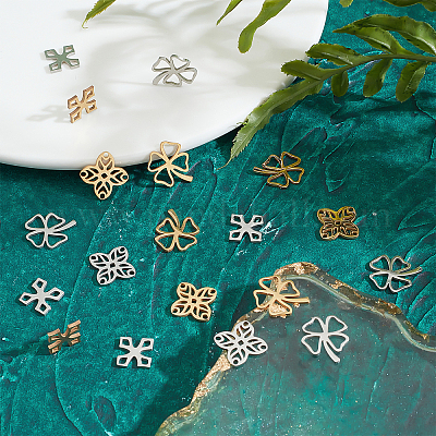 24 шт. 6 филигранных соединительных звена из нержавеющей стали 201 STAS-DC0008-57-1