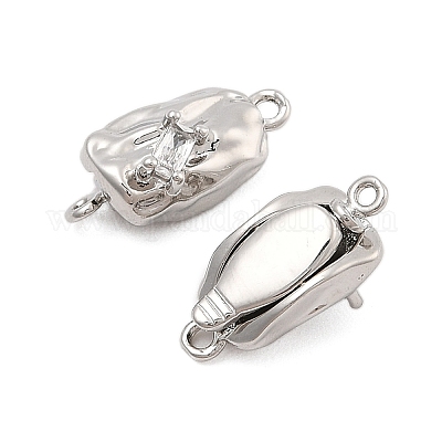 Латунные застежки из прозрачного кубического циркония с микропаве KK-C075-15P-1