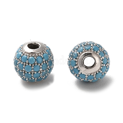 925 бусина из стерлингового серебра с родиевым покрытием и фианитами с микропаве STER-H110-24B-07P-1