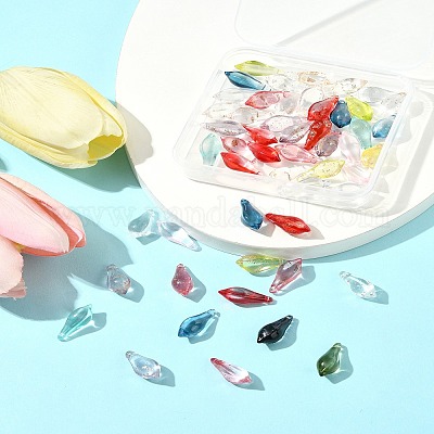 50 шт. бусины ручной работы из золотистого песка в стиле лэмпворк LAMP-FS0001-22-1