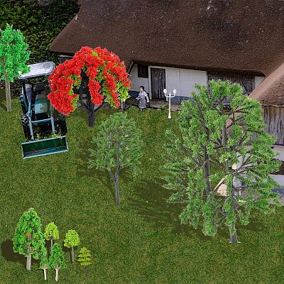 8 пластиковая модель дерева&nbsp;AJEW-CA0001-63-1