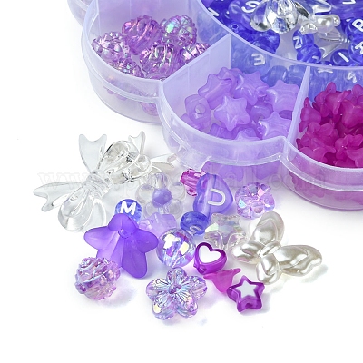 Наборы для изготовления браслетов из акрила и АБС-пластика с цветами и звездами «сделай сам» DIY-FS0006-51-1