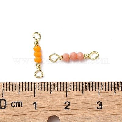 3 подвеска-соединитель из граненых стеклянных бусин KK-D044-04G-1